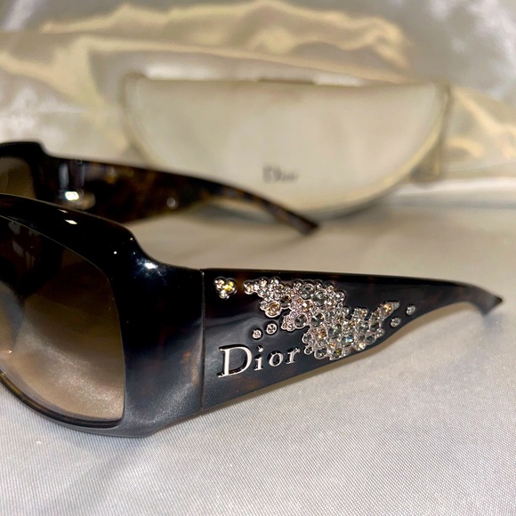 Authentic Christian Dior Strassy 1 Vintage Brown Tortoise Crystal PreOwned - Picture 2 of 10